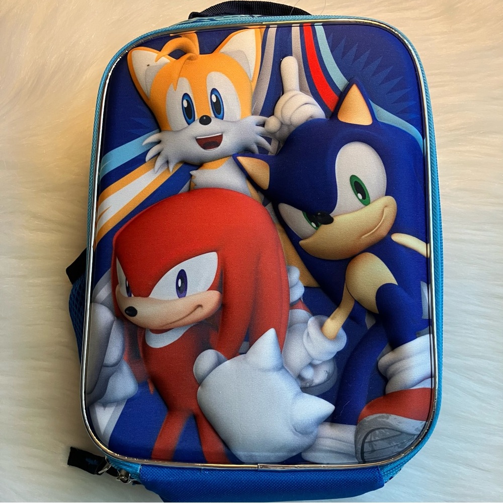 Sonic the Hedgehog 3D Character Lunchbox Bag NWOT Sonic, Tails, and Knuckles